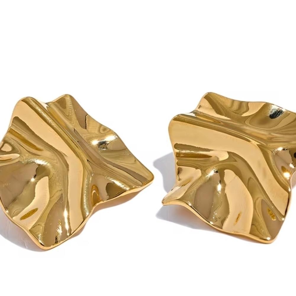 Gold Statement Earrings - Picture 6 of 6